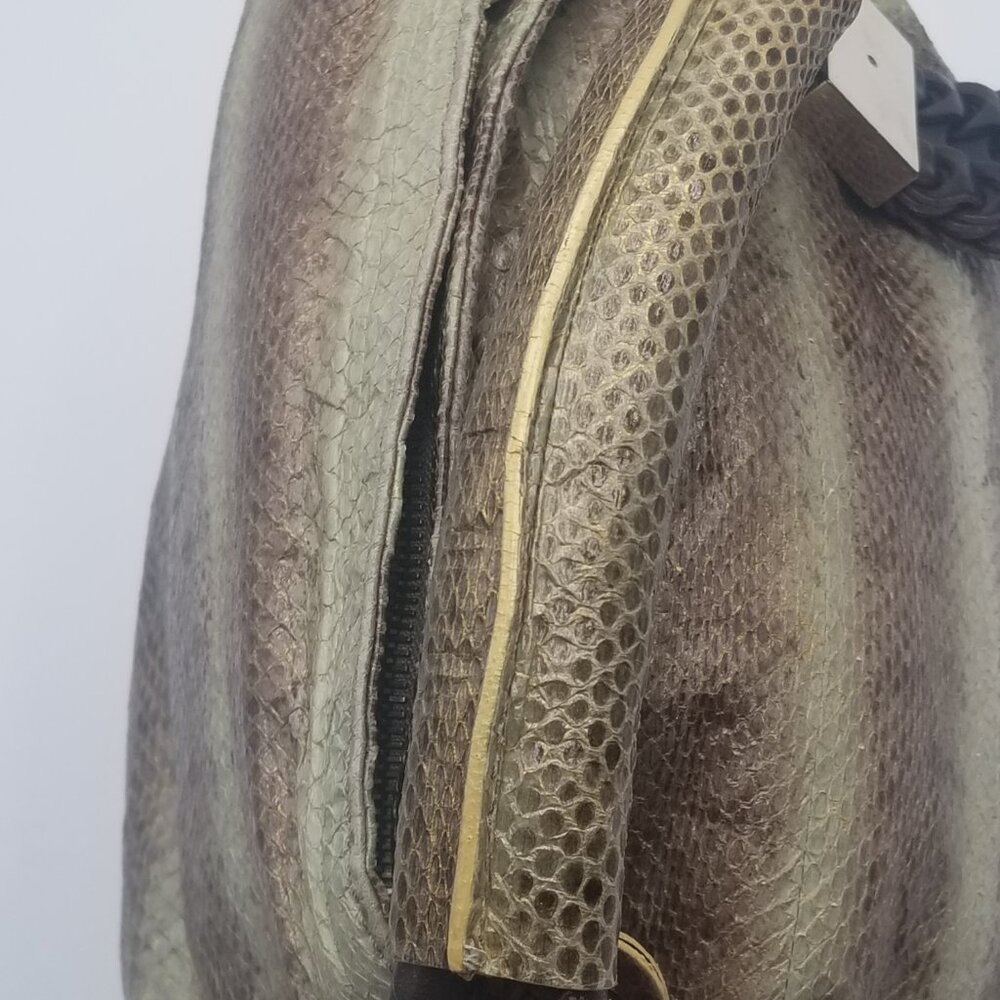 Jimmy Choo Python snake skin green python shoulde… - image 9